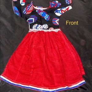 Red, white and blue flip flop design hand towel